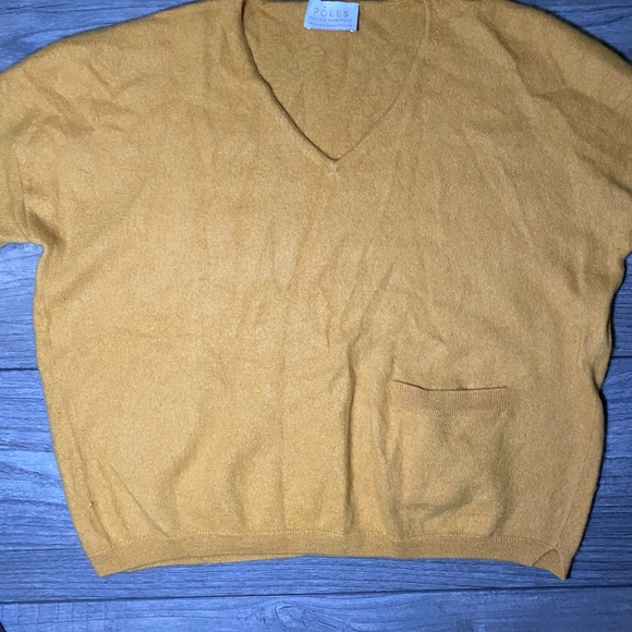 EUC Poles Madison Montagut Soft Mustard V Neck Long Sleeve Sweater - Picture 3 of 10